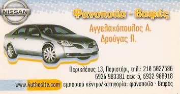 ΦΑΝΟΠΟΙΕΙΟ ΒΑΦΕΣ ΑΥΤΟΚΙΝΗΤΩΝ ΣΥΝΕΡΓΕΙΟ ΠΕΡΙΣΤΕΡΙ ΑΤΤΙΚΗ ΑΓΓΕΛΑΚΟΠΟΥΛΟΣ ΔΡΟΥΓΑΣ ΟΕ